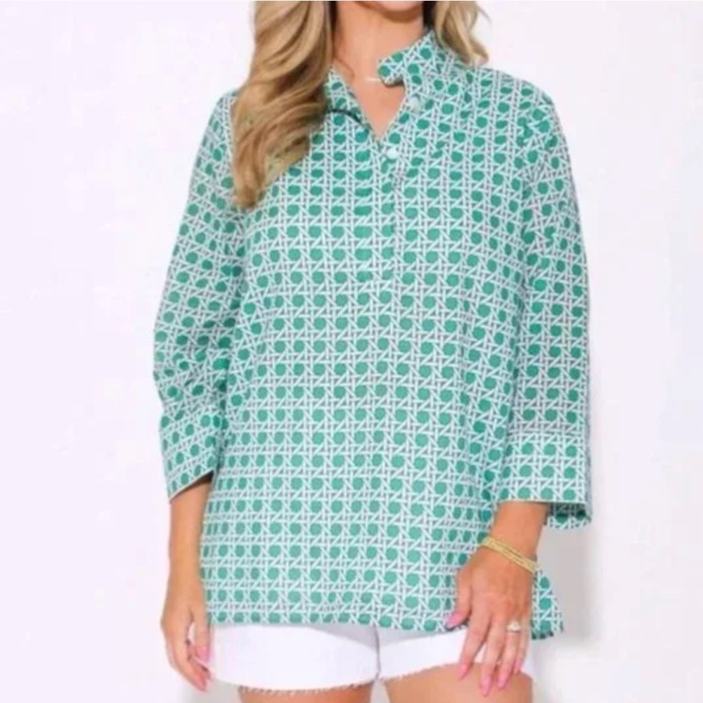 Jude Connally XXL cricket top tunic petite rattan jade green nwt - Picture 2 of 9